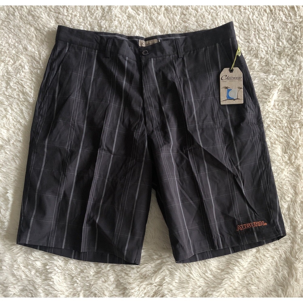 Auburn Tigers Golf Shorts Gray Plaid Chiliwear Men's Size 38x10 New